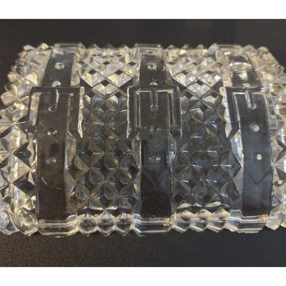 Vintage Akro Agate Clear Pressed Glass 